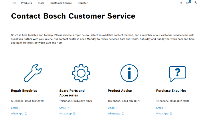 Bosch Customer Service