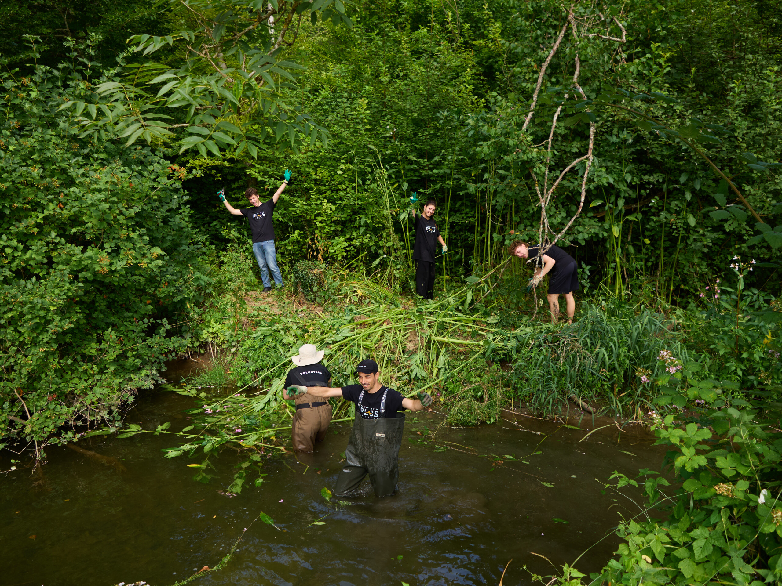 working on the riverside